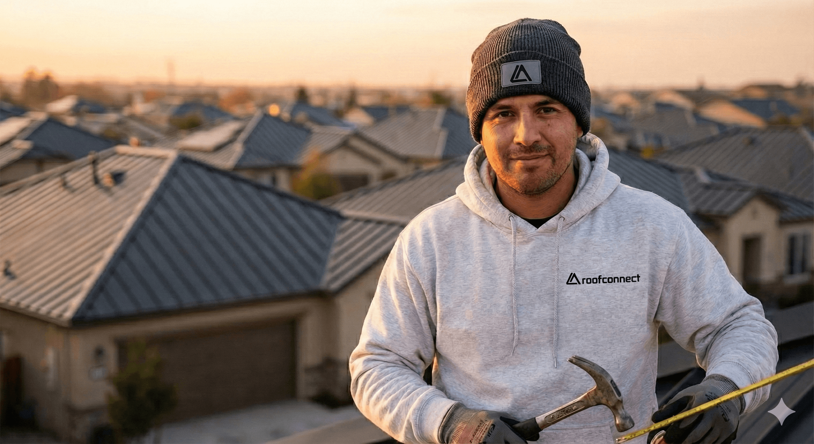 Dekarz w bluzie RoofConnect